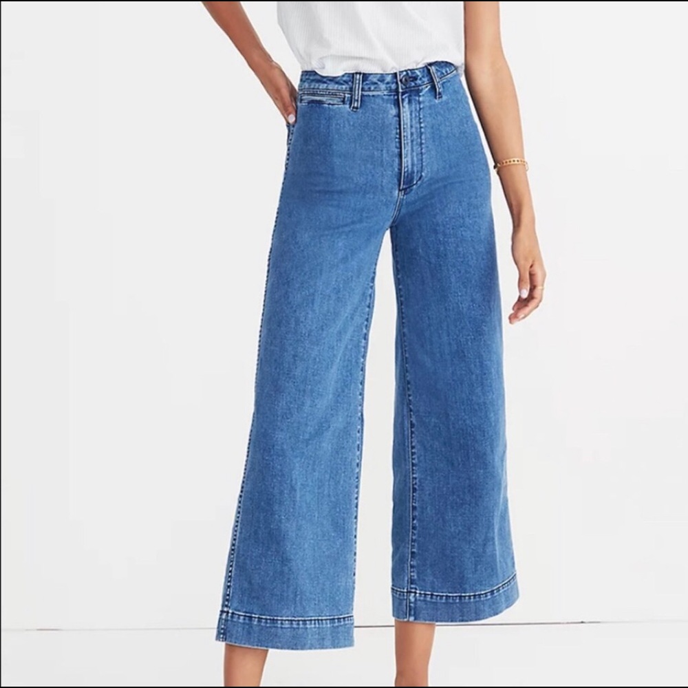 Madewell Emmett Cropped Wide Leg Jeans